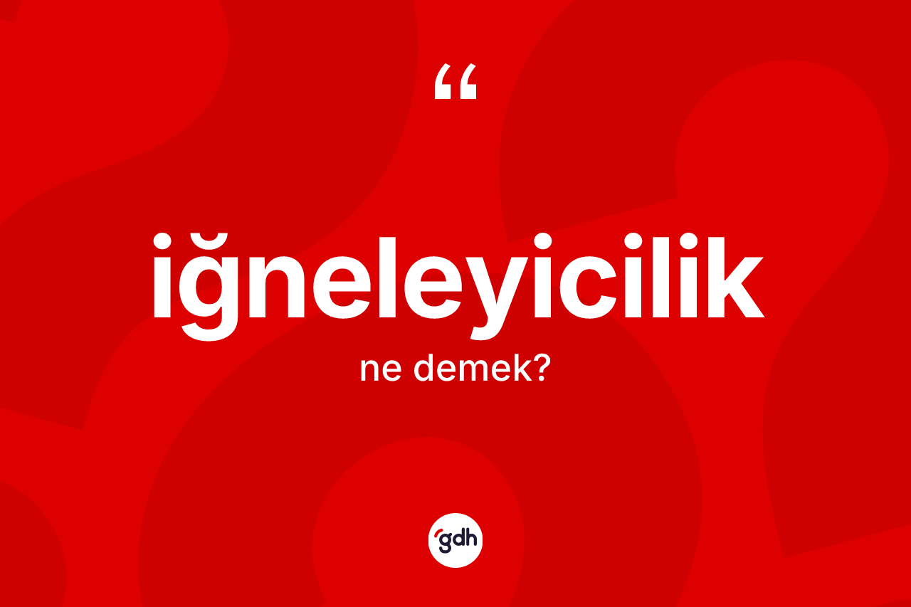 İğneleyicilik kelimesinin tanımı nedir?