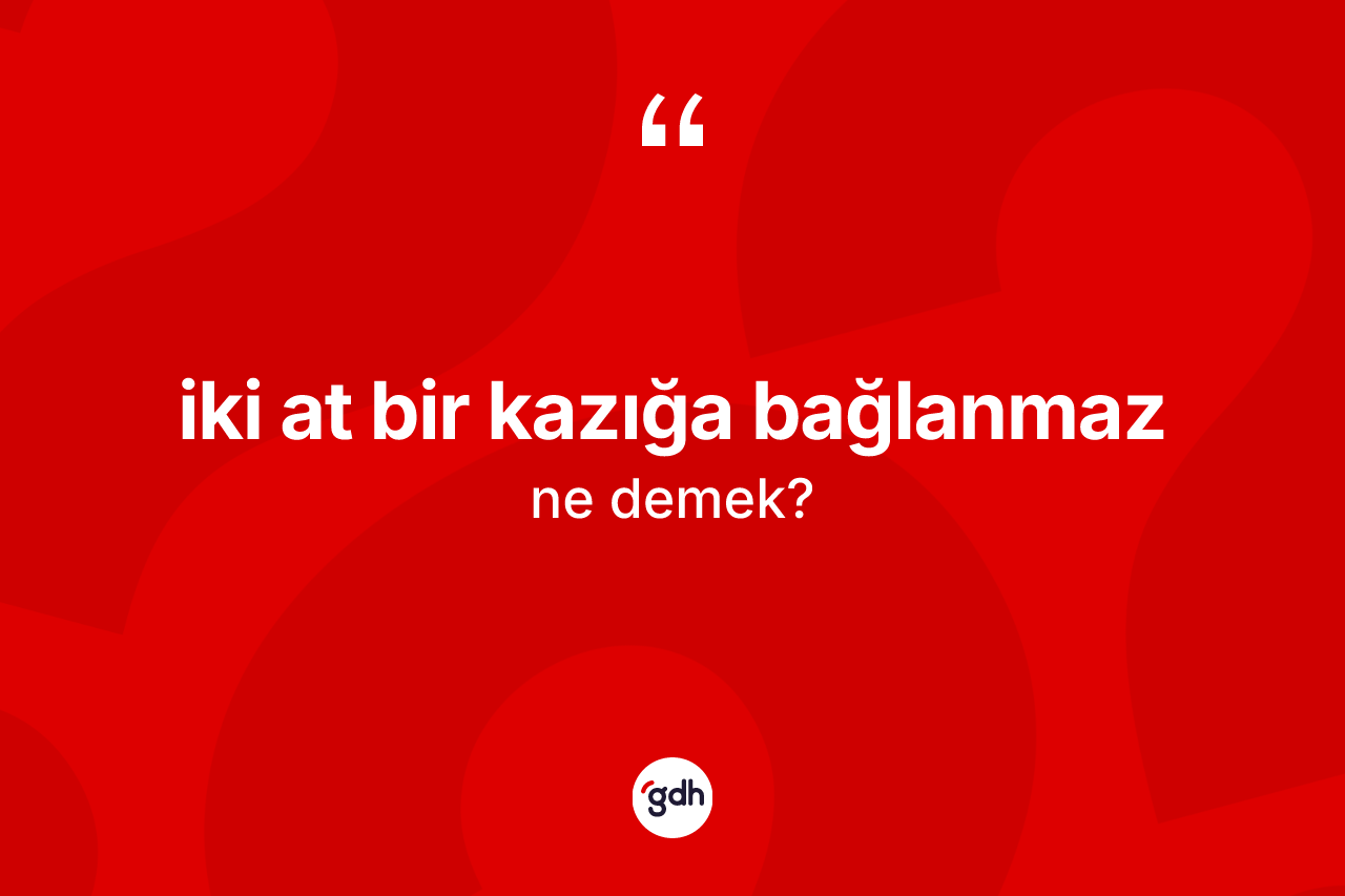 İki at bir kazığa bağlanmaz ifadesinin kısaca anlamı nedir?