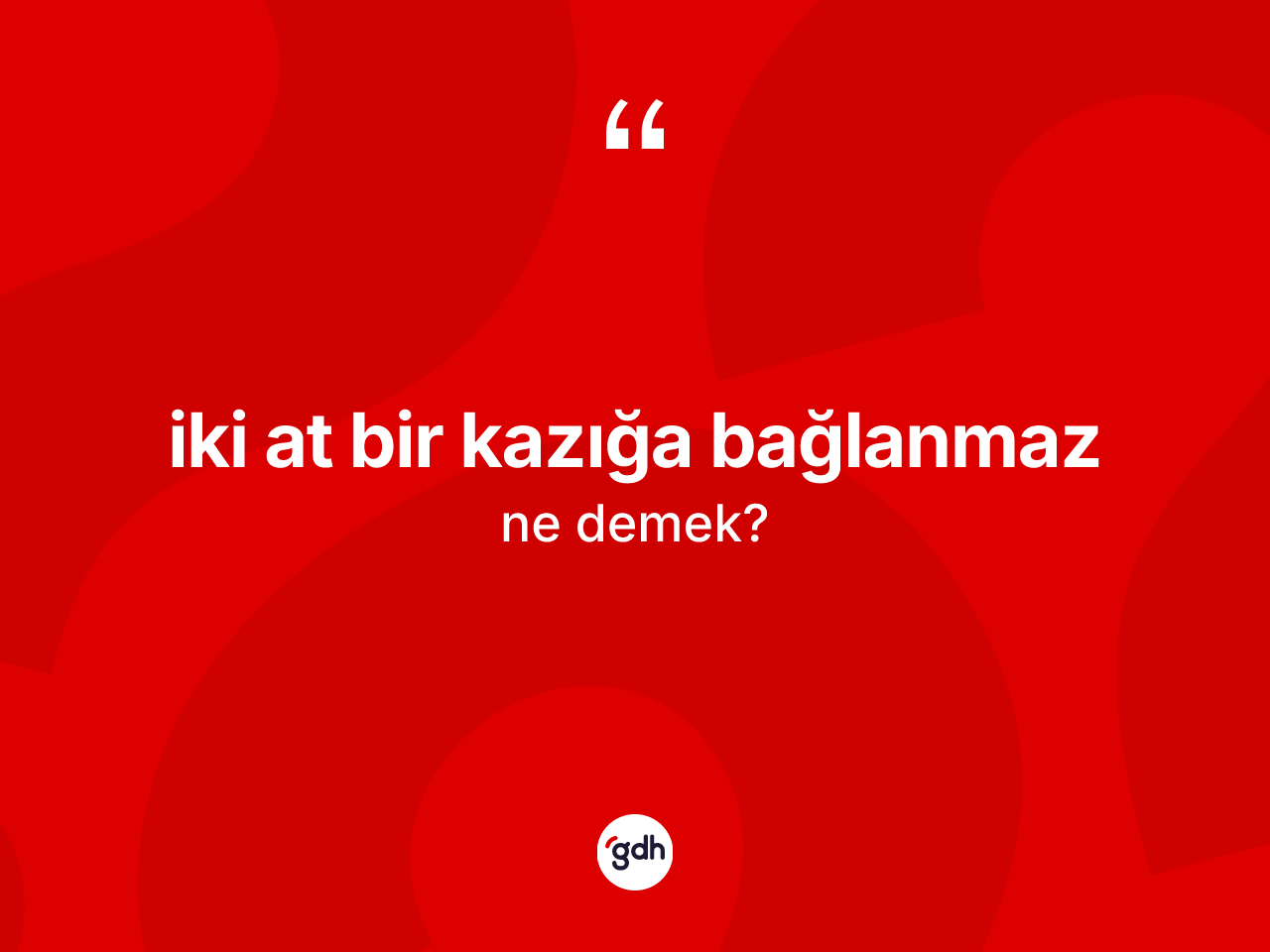 İki at bir kazığa bağlanmaz ifadesinin kısaca anlamı nedir? İki at bir kazığa bağlanmaz ifadesi hangi durumlarda kullanılır