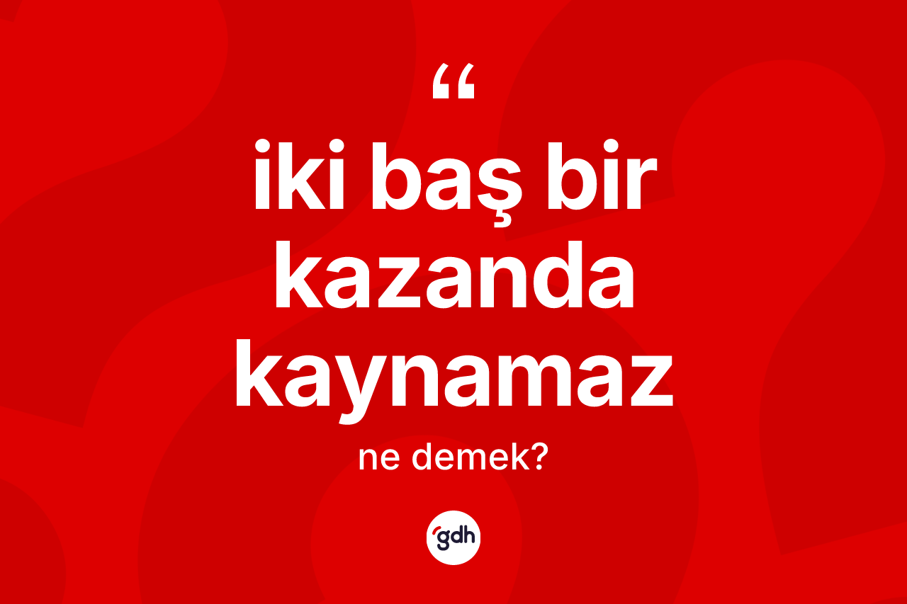 İki baş bir kazanda kaynamaz ifadesinin kısaca anlamı nedir? İki baş bir kazanda kaynamaz ifadesi hangi durumlarda kullanılır?