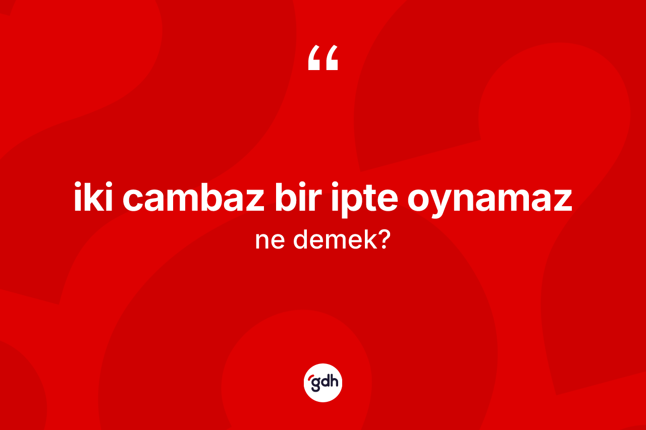 İki cambaz bir ipte oynamaz ifadesinin kısaca tanımı nedir?