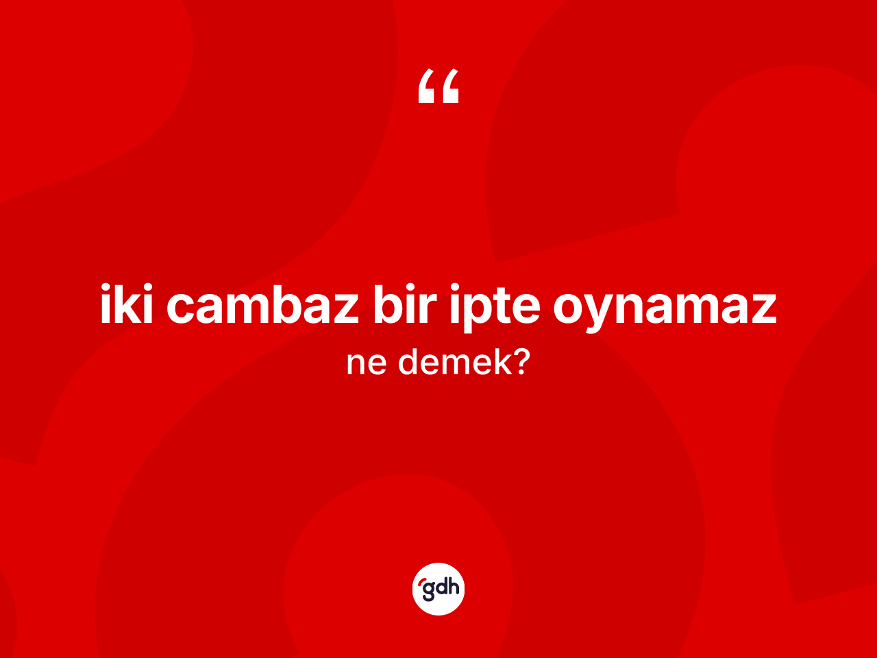 İki cambaz bir ipte oynamaz ifadesinin kısaca tanımı nedir? İki cambaz bir ipte oynamaz ifadesinin TDK anlamı nedir?