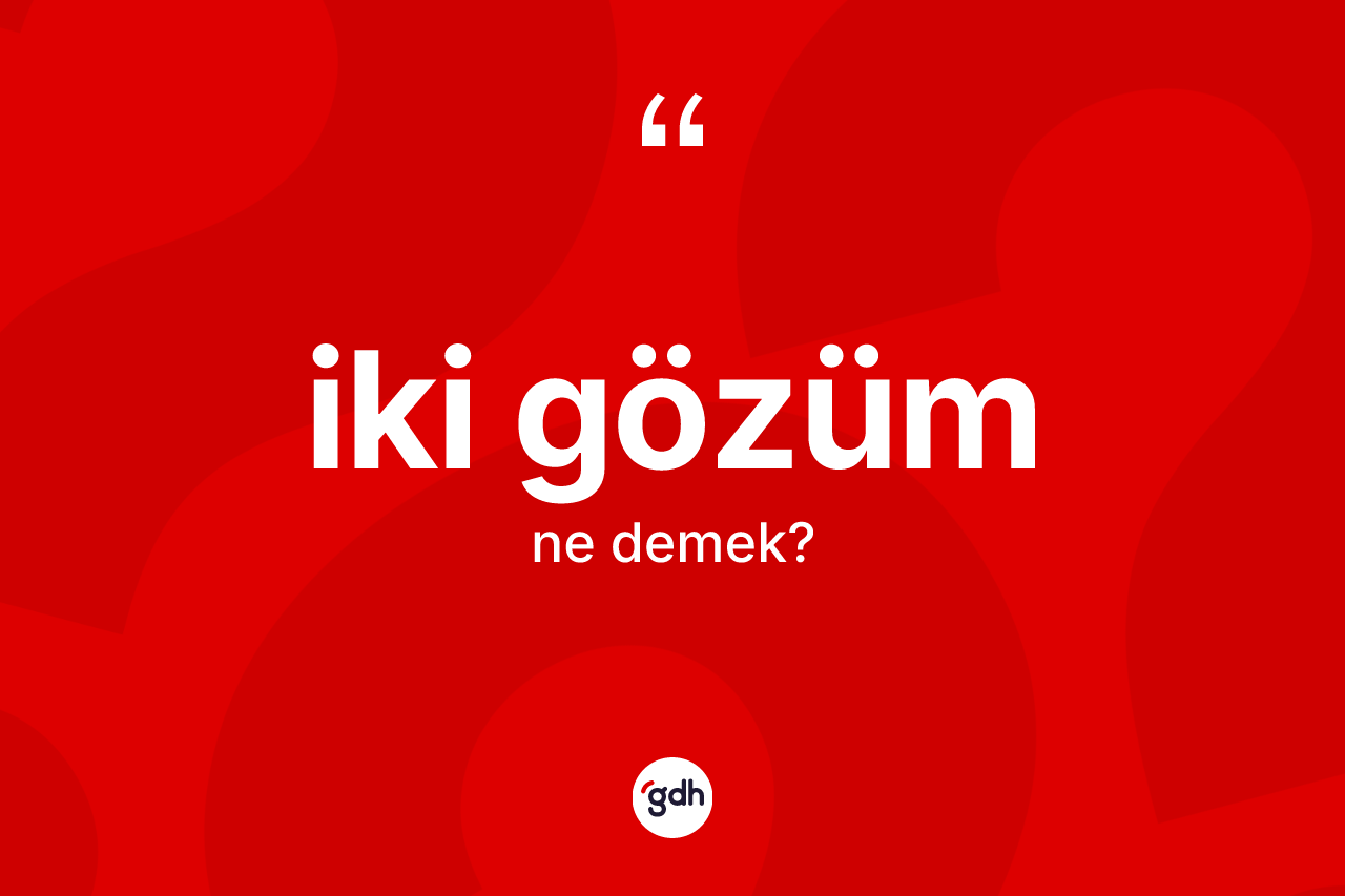 İki gözüm kelimesinin anlamı nedir? İki gözümün TDK'ya göre anlamı nedir?
