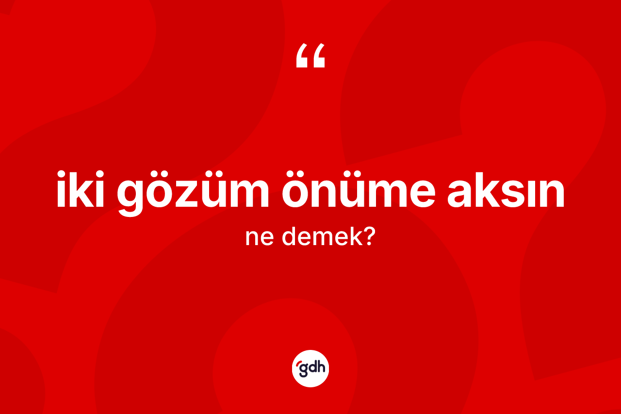İki gözüm önüme aksın ifadesinin sözlükteki anlamı nedir?
