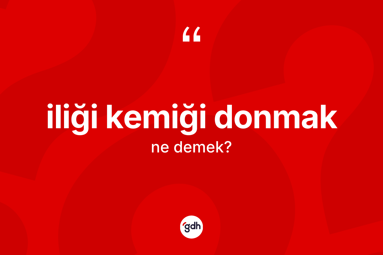 İliği kemiği donmak ifadesinin tanımı nedir?