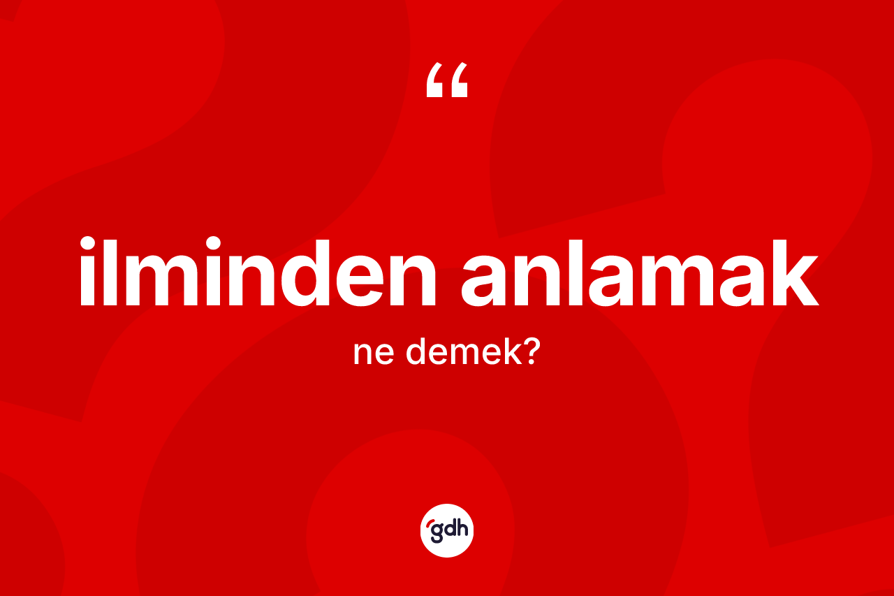 İlminden anlamak ifadesinin sözlükteki anlamı nedir? İlminden anlamak ifadesinin TDK'ya göre anlamı nedir?