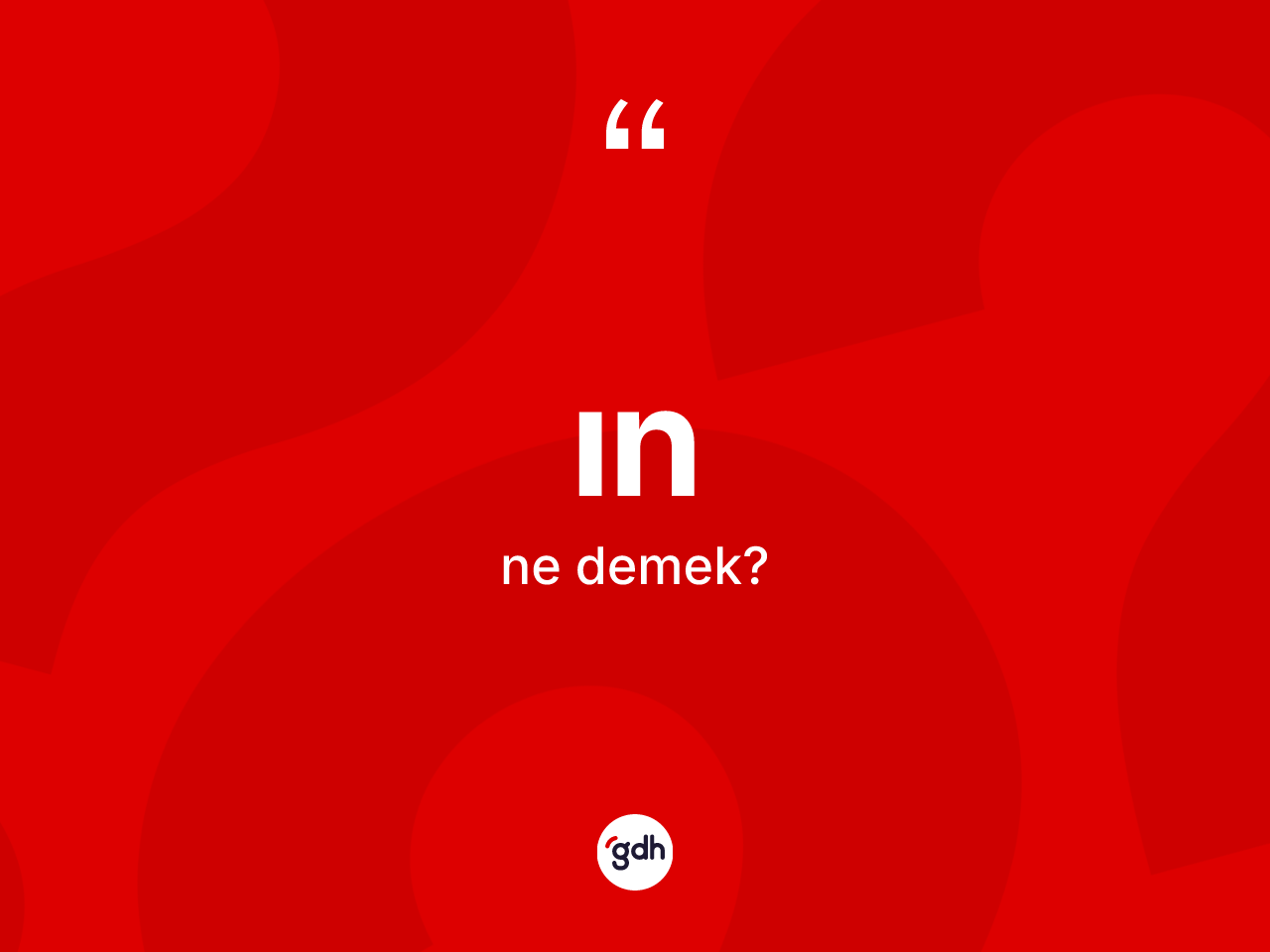 In kelimesinin sözlükteki tanımı nedir? In kelimesinin kaç farklı anlamı var?