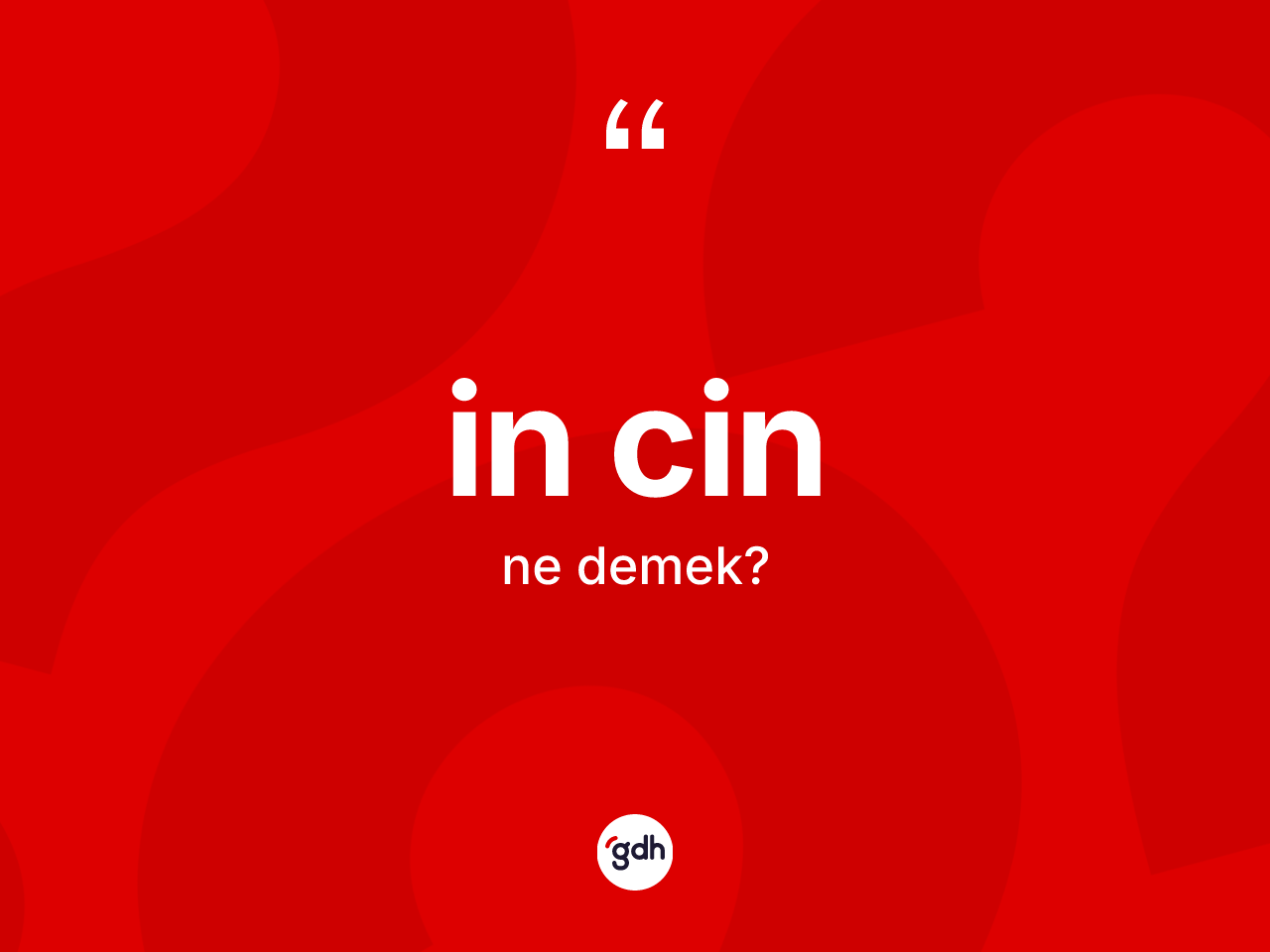 İn cin ifadesinin tanımı nedir? İn cin ifadesinin TDK anlamı nedir?