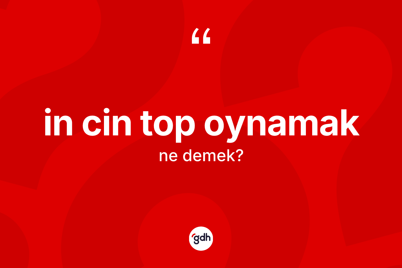 İn cin top oynamak ifadesinin kısaca anlamı nedir?