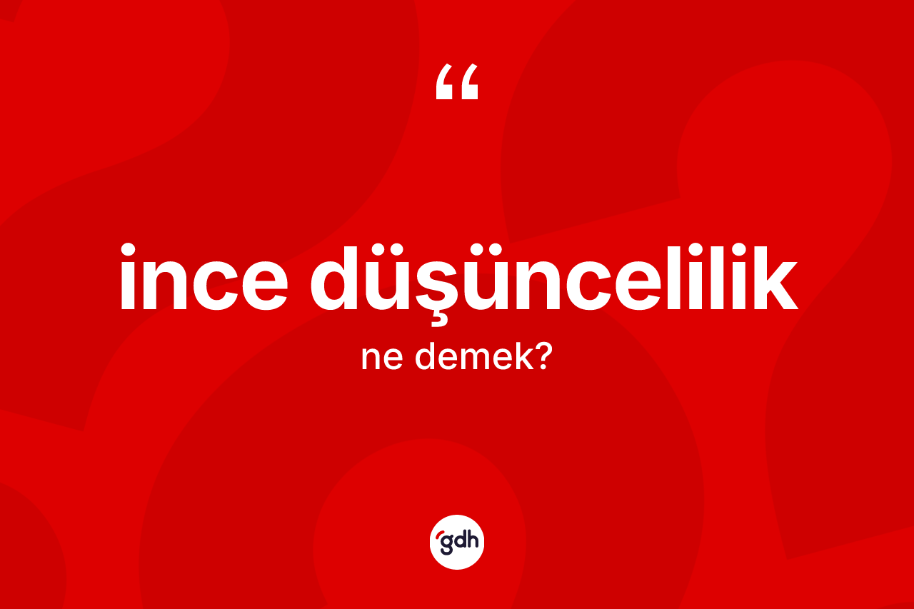 İnce düşüncelilik kelimesi ne demek? İnce düşünceliliğin sözlükteki anlamı nedir?