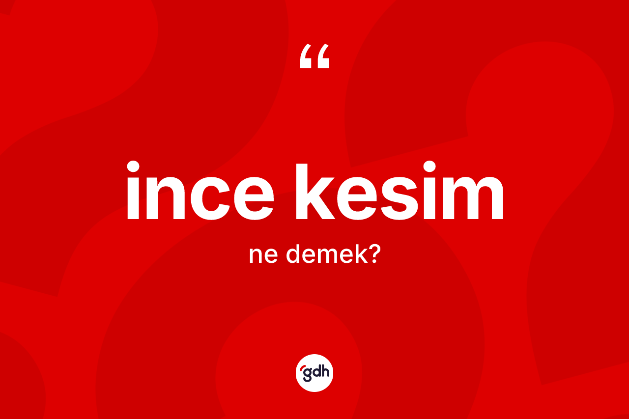 İnce kesim kelimesi nedir? İnce kesimin TDK'ya göre anlamı nedir?