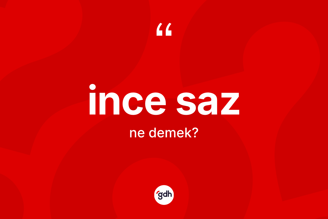 İnce saz kelimesinin sözlükteki tanımı nedir? İnce sazın TDK'ya göre anlamı nedir?