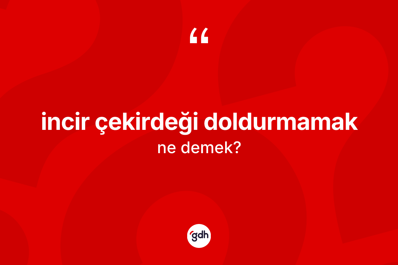 İncir çekirdeği doldurmamak ifadesinin anlamı nedir? İncir çekirdeği doldurmamak ifadesinin TDK anlamı nedir?