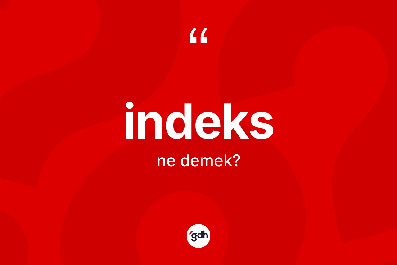 İndeks kelimesinin anlamı nedir? İndeksin kısaca tanımı nedir?