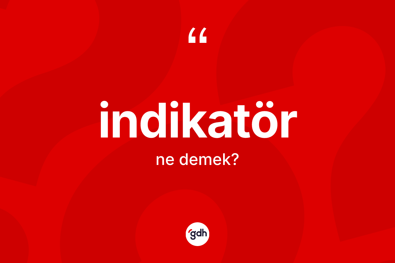 İndikatör kelimesinin anlamı nedir? İndikatör kelimesinin TDK anlamı nedir?