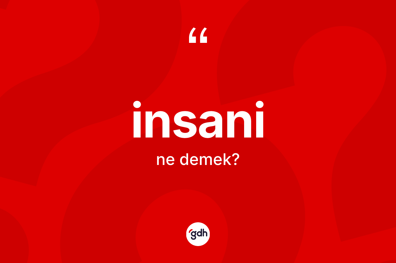 İnsani kelimesi nedir? İnsani kelimesinin TDK'ya göre açıklaması nedir?