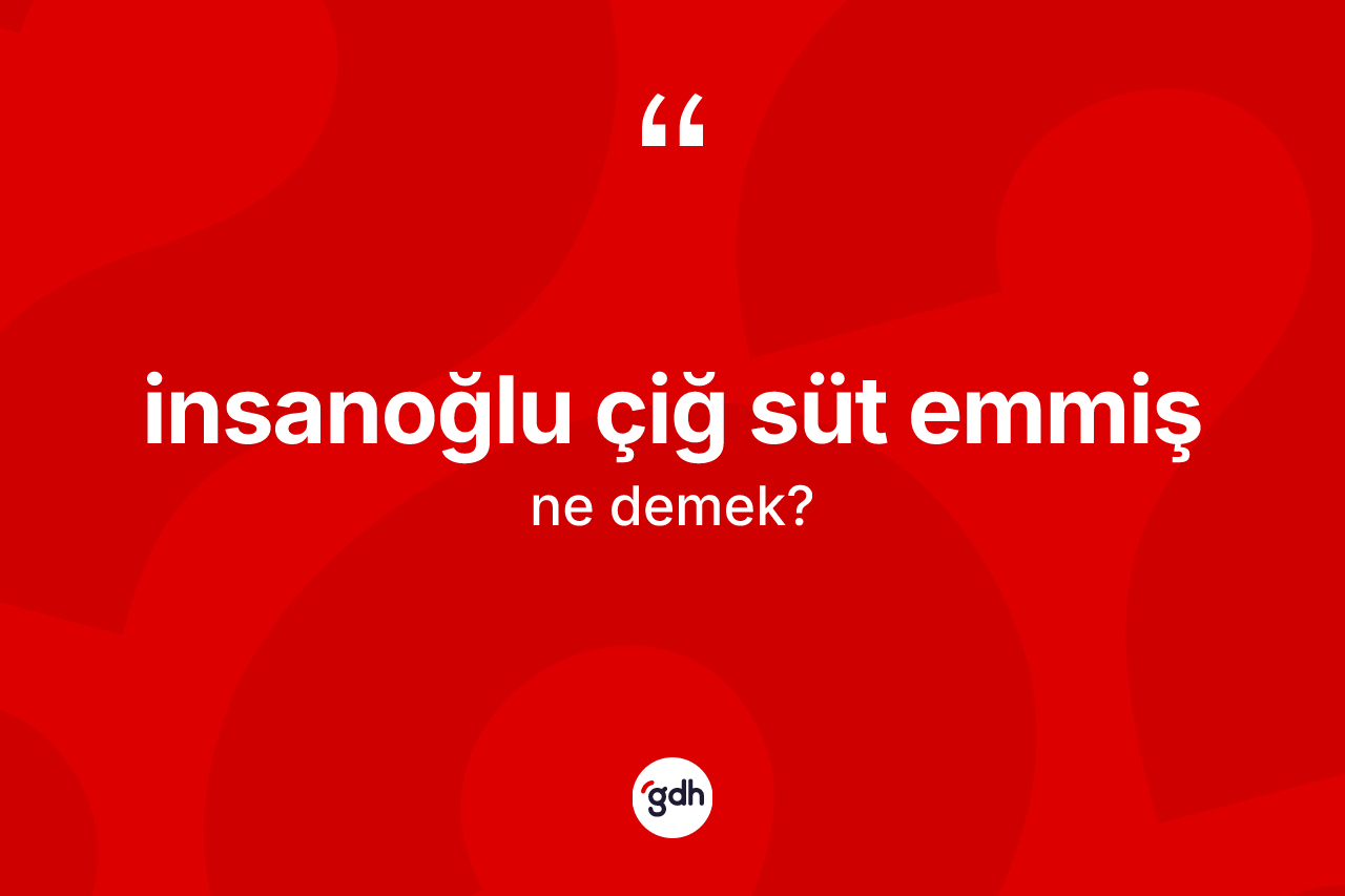 İnsanoğlu çiğ süt emmiş ifadesi ne demektir? İnsanoğlu çiğ süt emmiş ifadesinin TDK anlamı nedir?