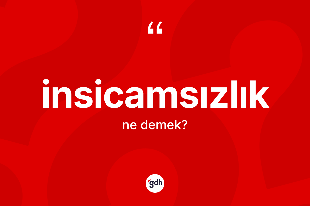 İnsicamsızlık kelimesinin anlamı nedir? İnsicamsızlığın TDK'ya göre anlamı nedir?