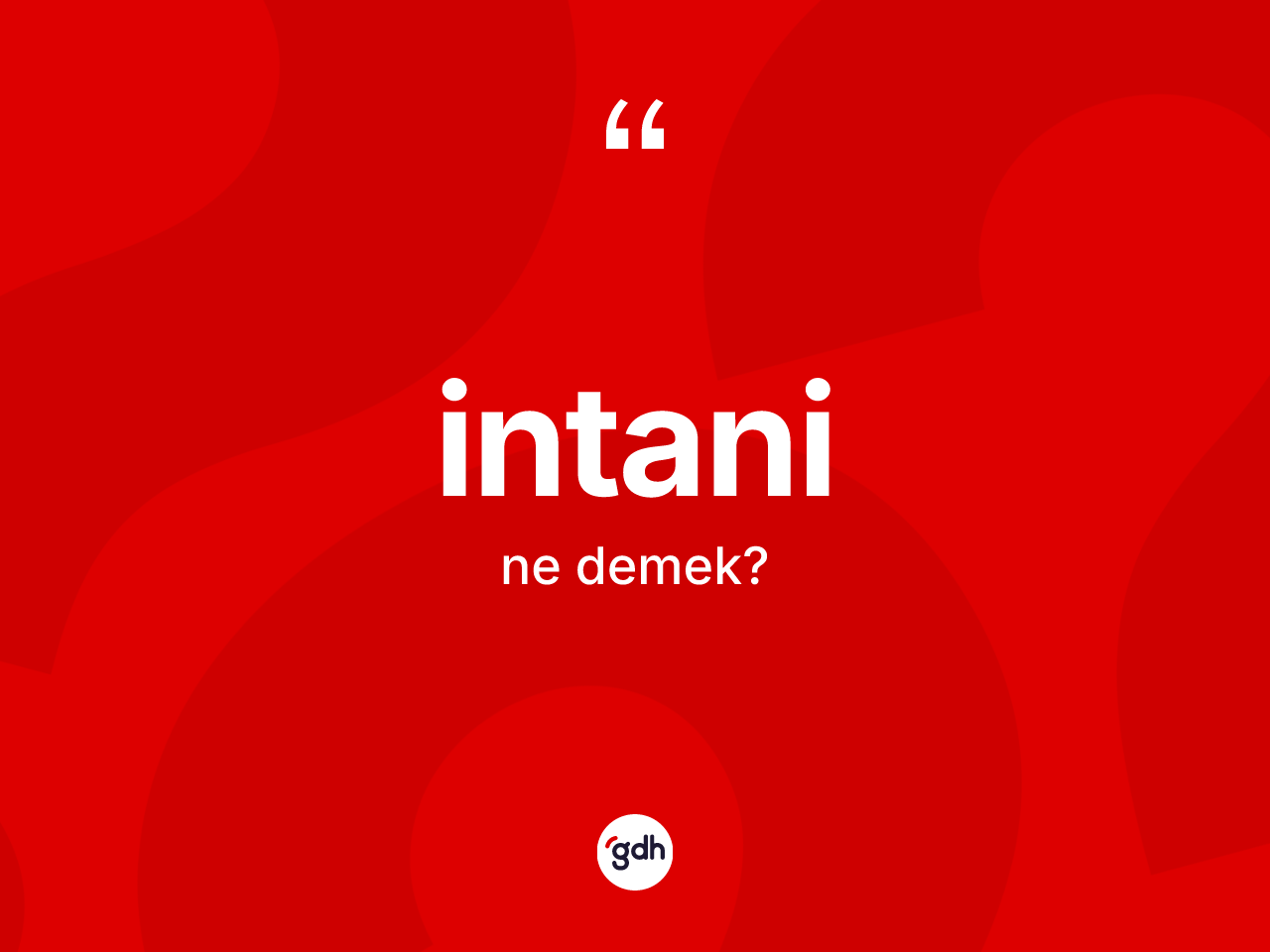 İntani kelimesi ne demek? İntaninin sözlükteki anlamı nedir?