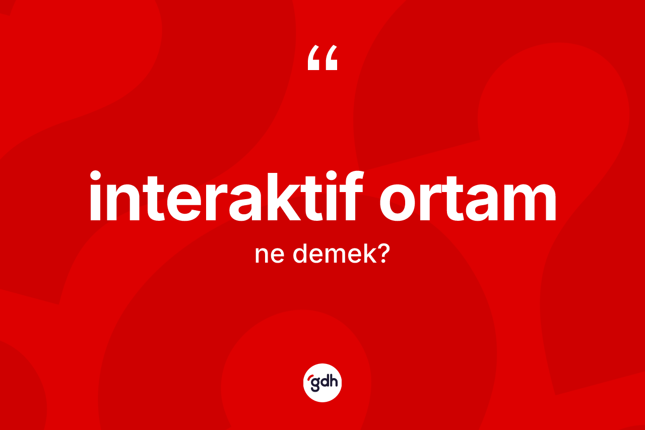 İnteraktif ortam nedir? İnteraktif ortamın TDK'ya göre anlamı nedir?