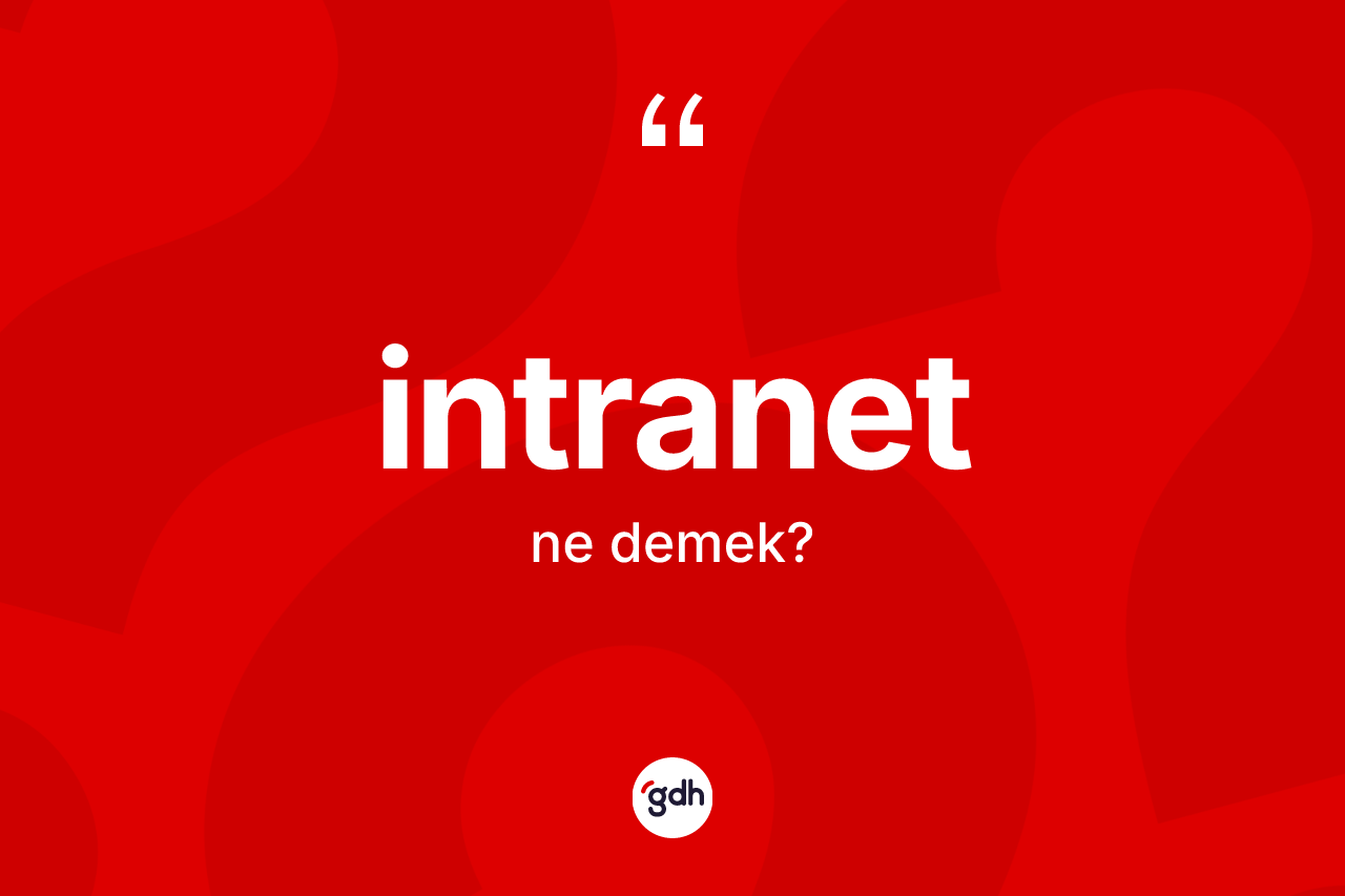 İntranet ne demek? İntranet kelimesinin TDK anlamı nedir?