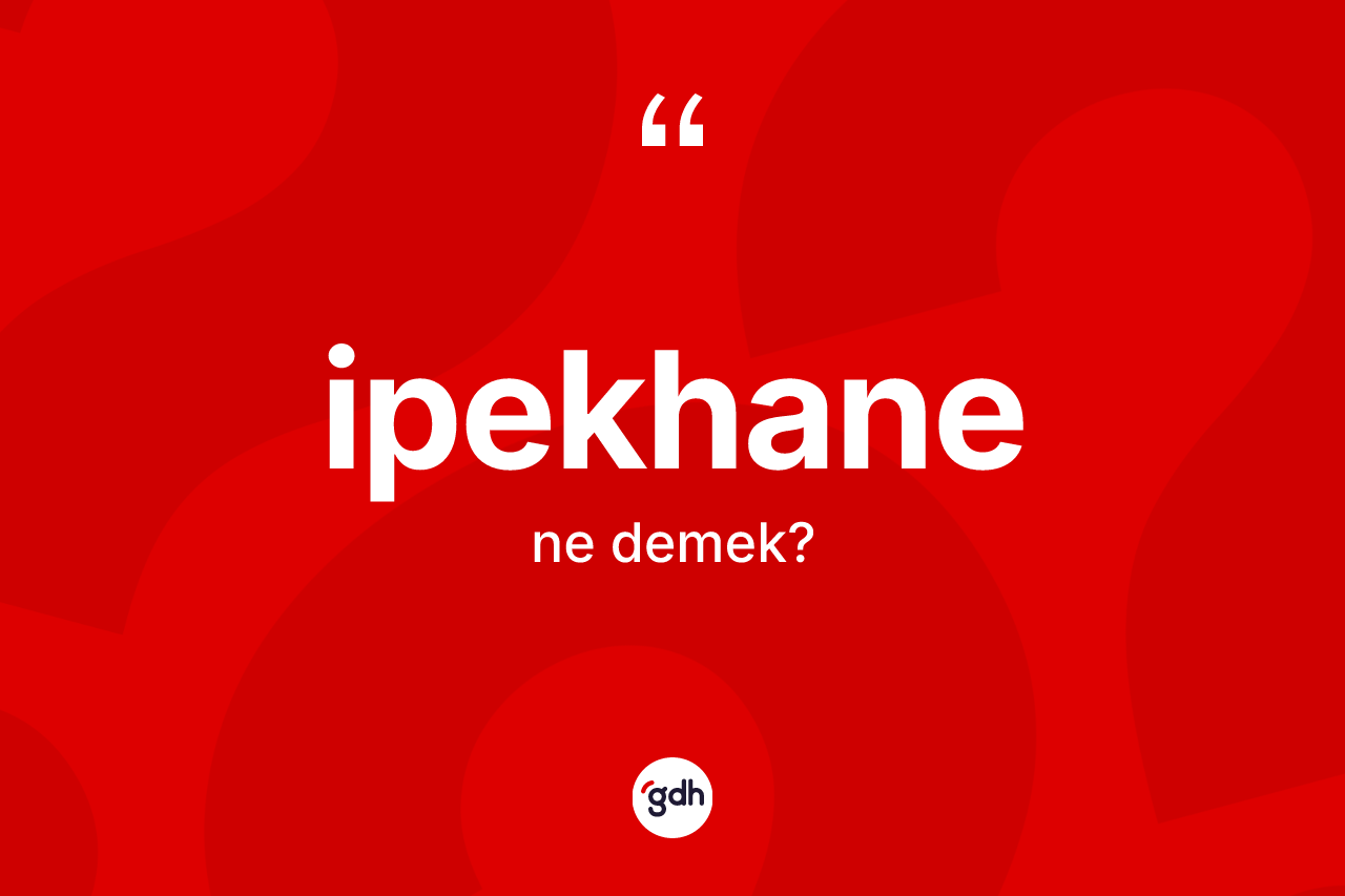 İpekhane ne anlama gelir? İpekhanenin TDK'ya göre anlamı nedir?