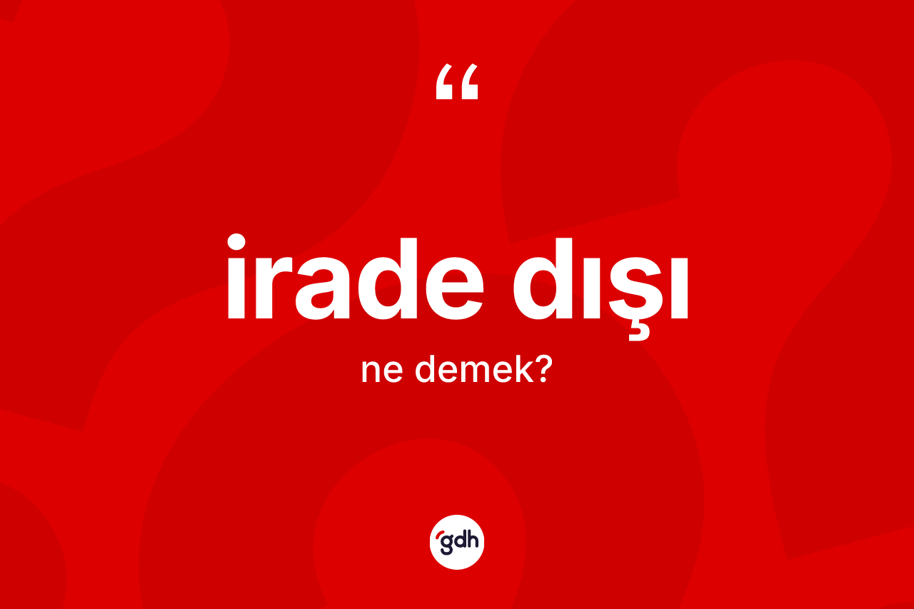 İrade dışı kelimesi ne demek? İrade dışının TDK'ya göre anlamı nedir?