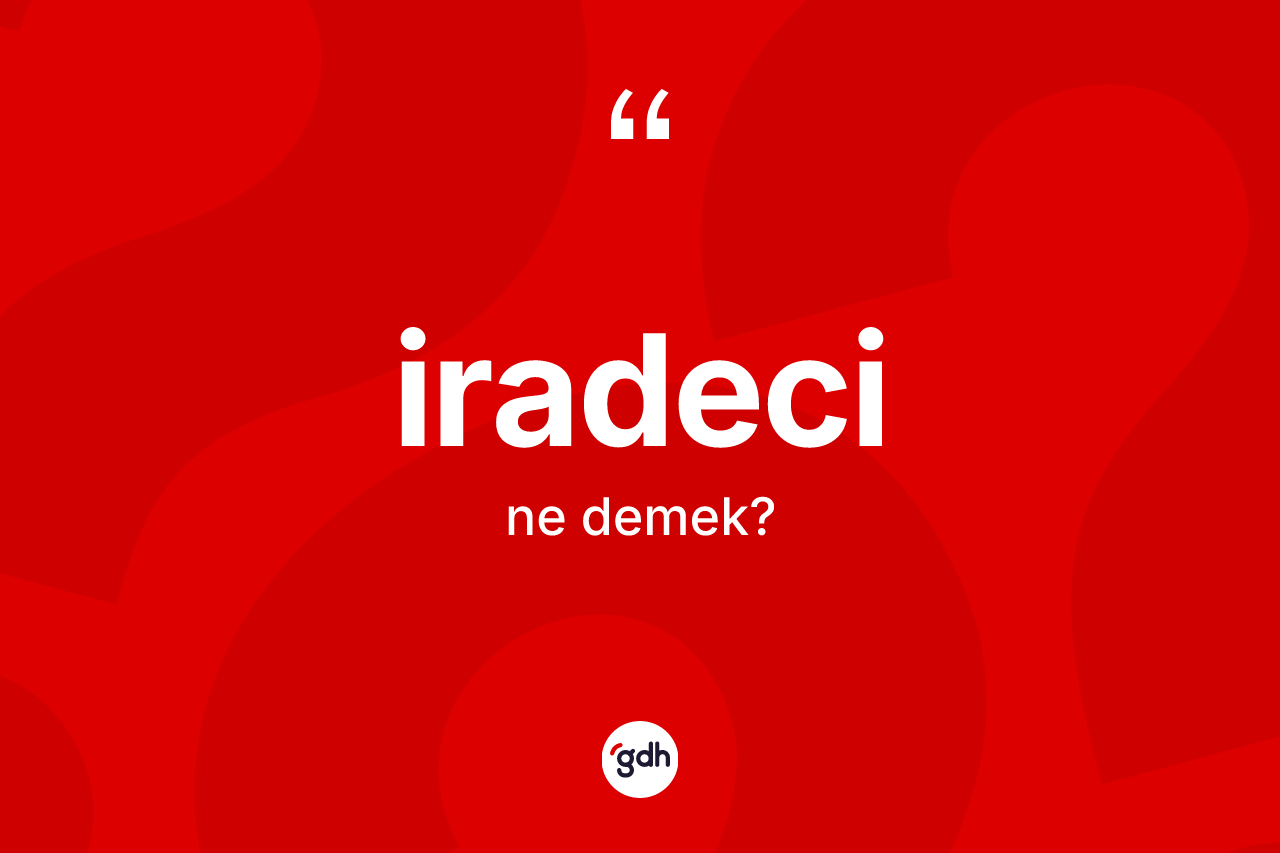 İradeci kelimesinin anlamı nedir? İradecinin TDK'ya göre anlamı nedir?