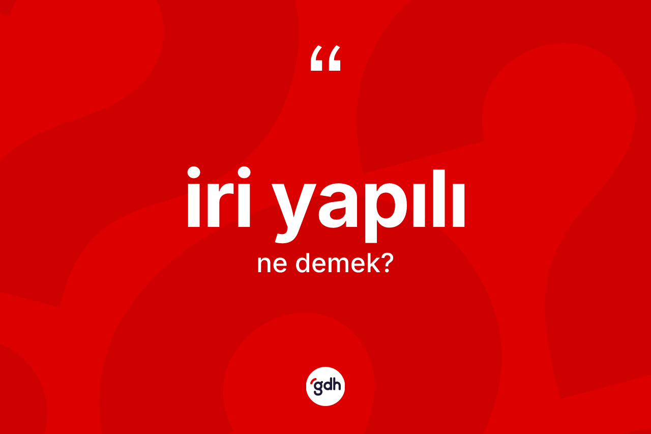 İri yapılı kelimesinin sözlükteki tanımı nedir? İri yapılının kısaca tanımı nedir?