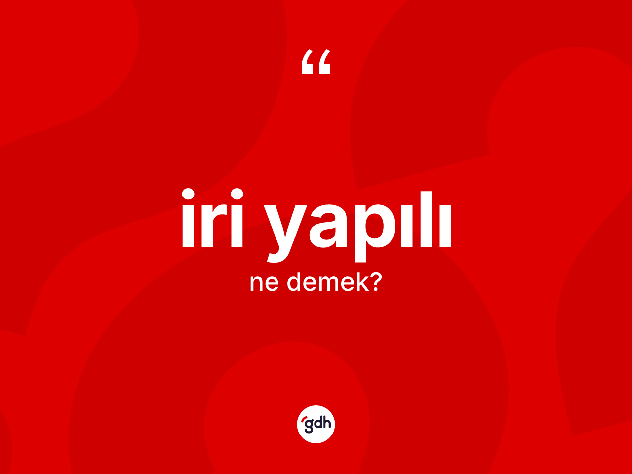 İri yapılı kelimesinin sözlükteki tanımı nedir? İri yapılının kısaca tanımı nedir?