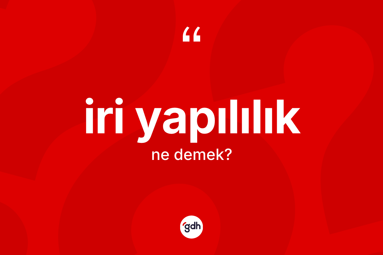 İri yapılılık kelimesi ne anlama gelir? İri yapılılığın TDK'ya göre anlamı nedir?