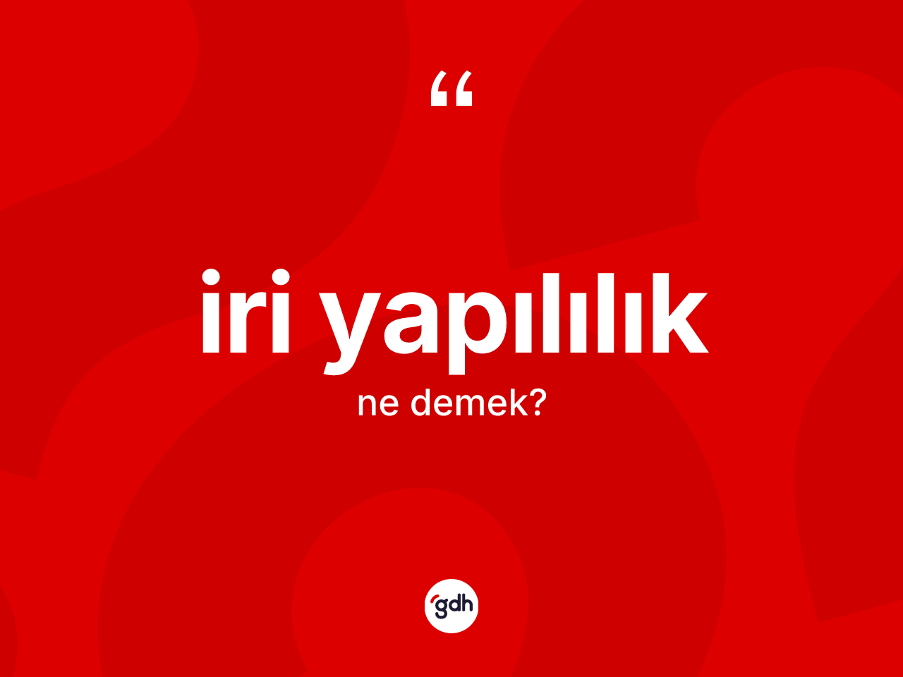 İri yapılılık kelimesi ne anlama gelir? İri yapılılığın TDK'ya göre anlamı nedir?
