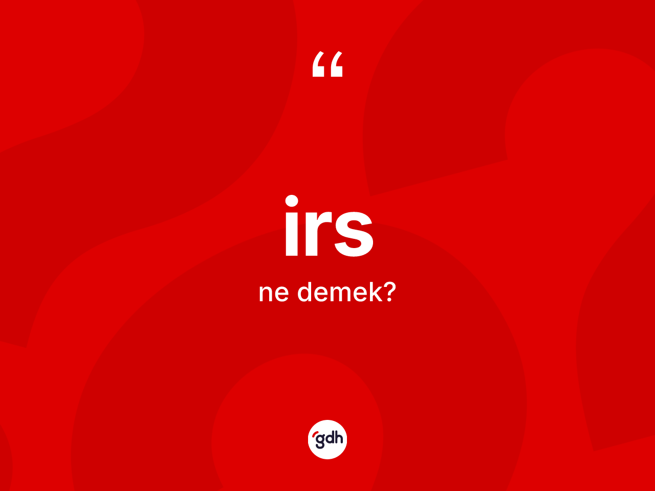 İrs kelimesinin anlamı nedir? İrs kelimesinin kaç farklı anlamı var?