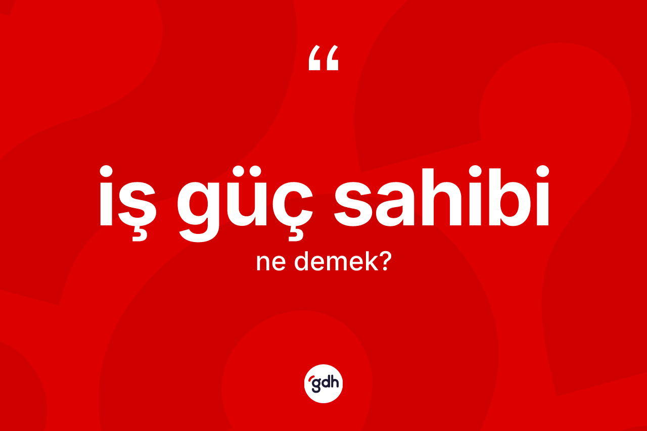 İş güç sahibi nedir? İş güç sahibi kelimesinin kaç farklı anlamı var?