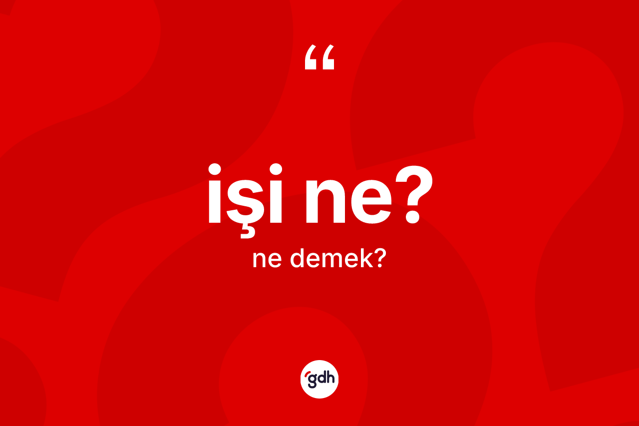 İşi ne? ne demek? İşi ne? sözünün TDK'ya göre anlamı nedir?