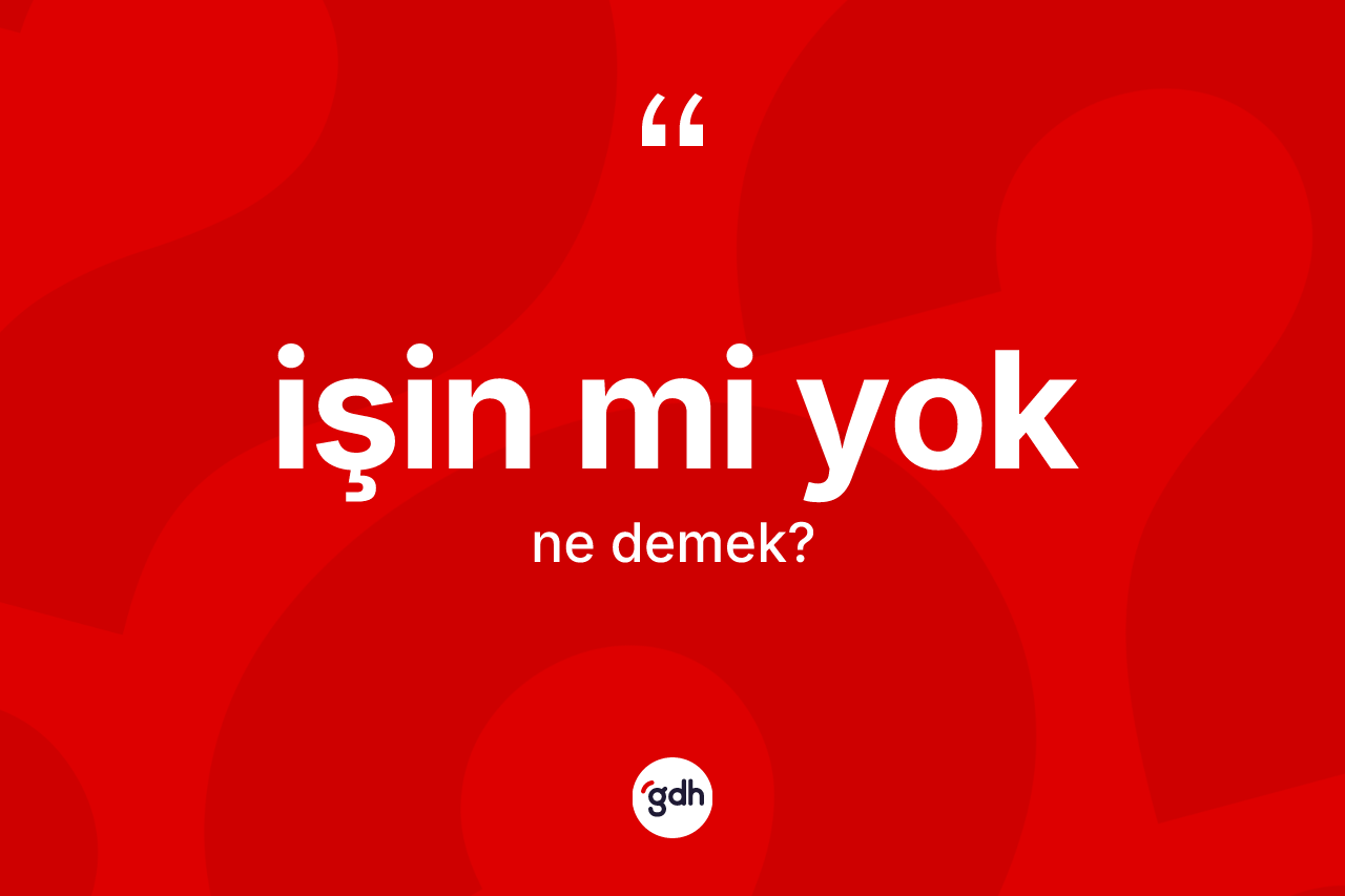 İşin mi yok ne demektir?