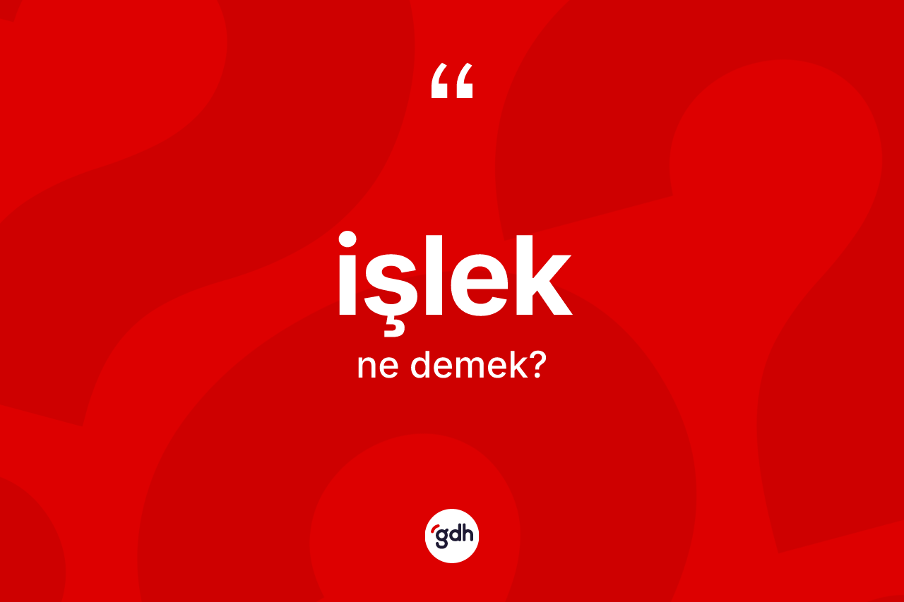 İşlek nedir? İşleğin TDK'ya göre anlamı nedir?