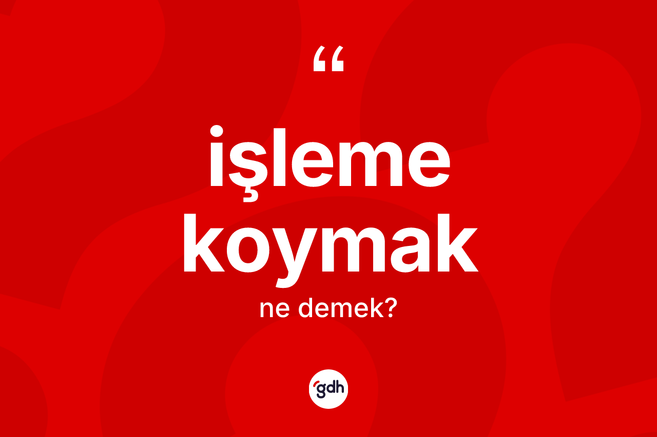 İşleme koymak ifadesinin sözlükteki anlamı nedir?