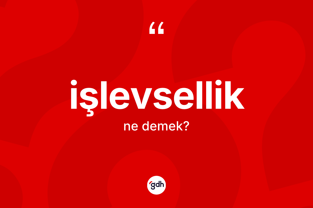 İşlevsellik kelimesi ne demek?