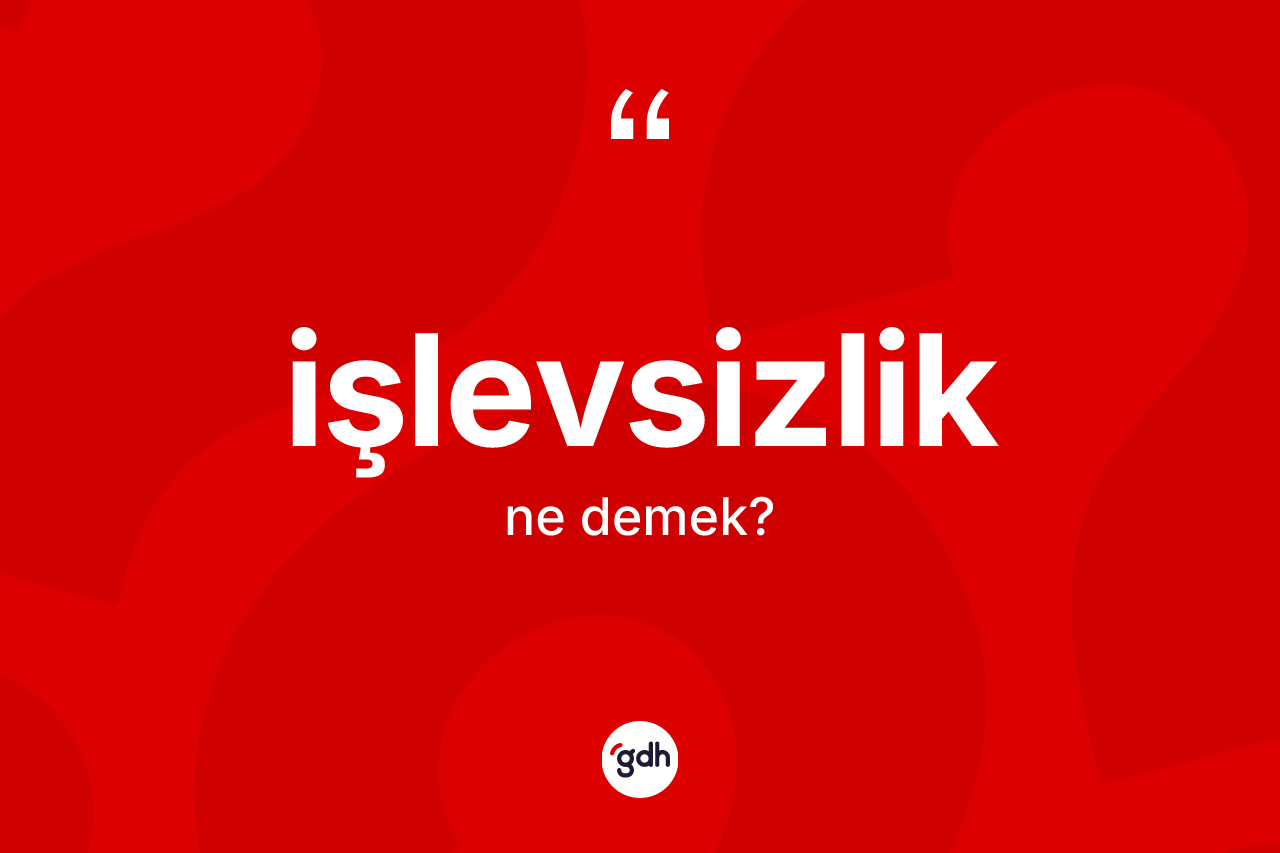 İşlevsizlik nedir? İşlevsizlik kelimesinin TDK anlamı nedir?