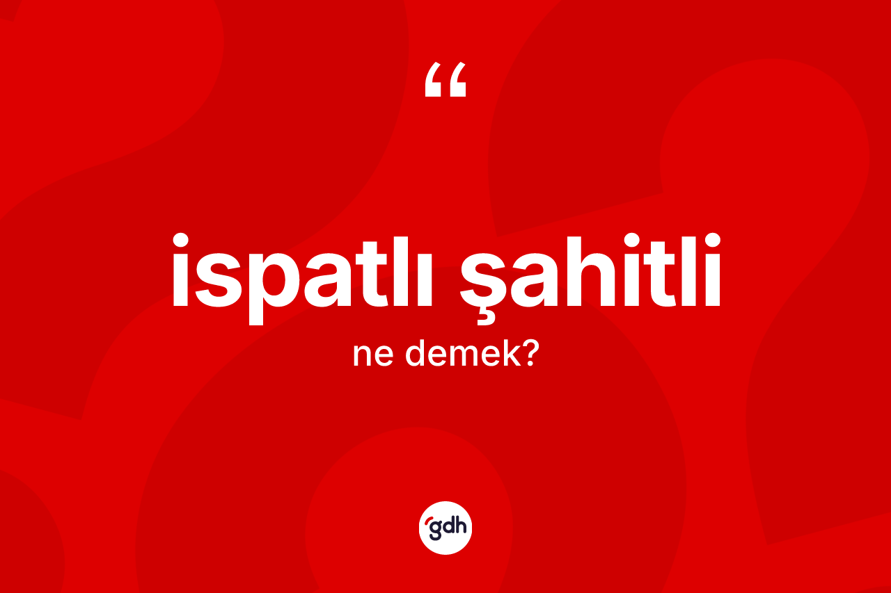 İspatlı şahitli kelimesi nedir? İspatlı şahitlinin TDK'ya göre anlamı nedir?