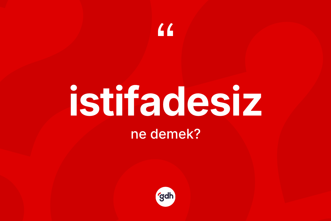 İstifadesiz kelimesinin anlamı nedir? İstifadesizin TDK'ya göre anlamı nedir?
