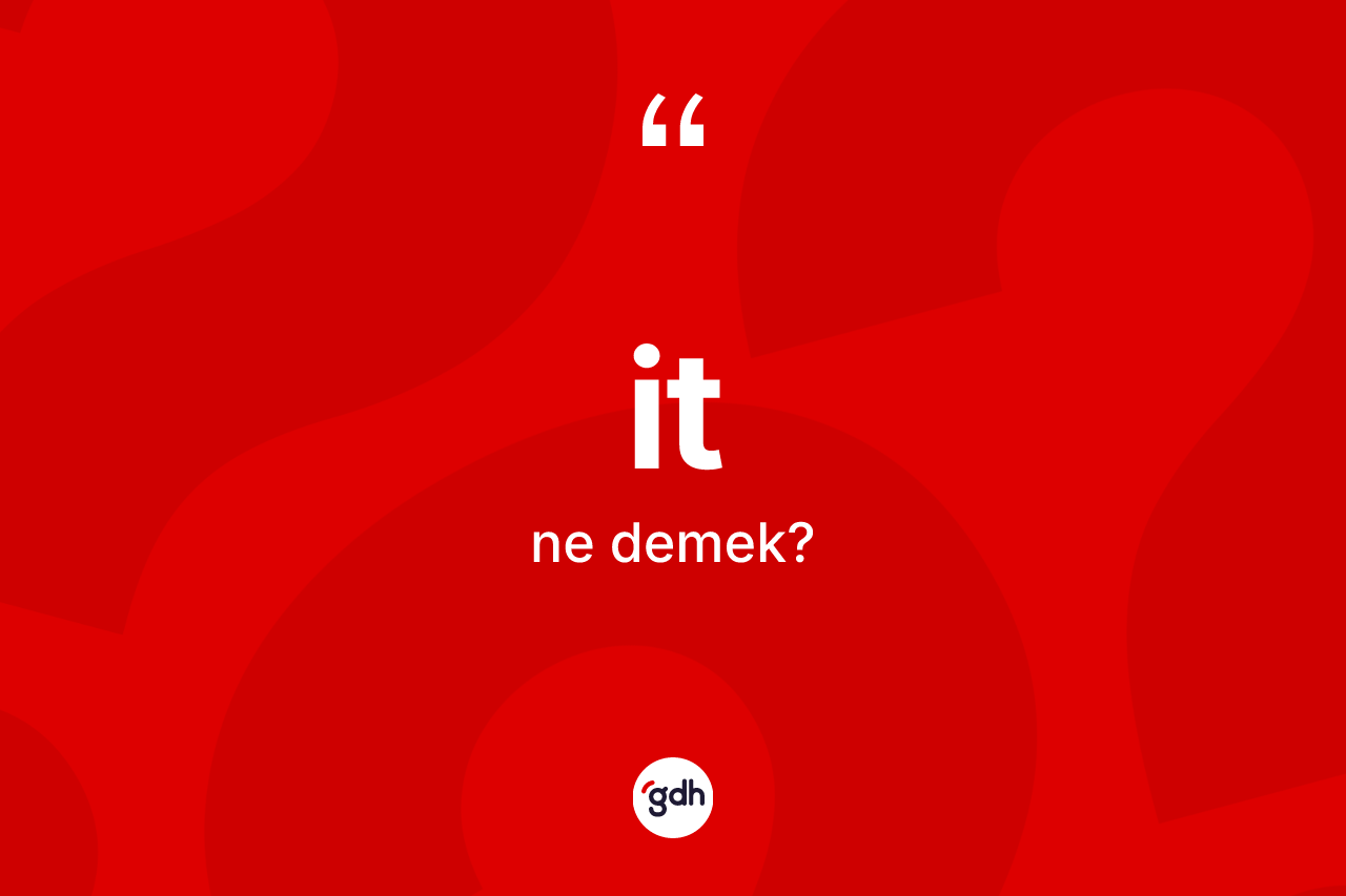 İt kelimesinin sözlükteki tanımı nedir?