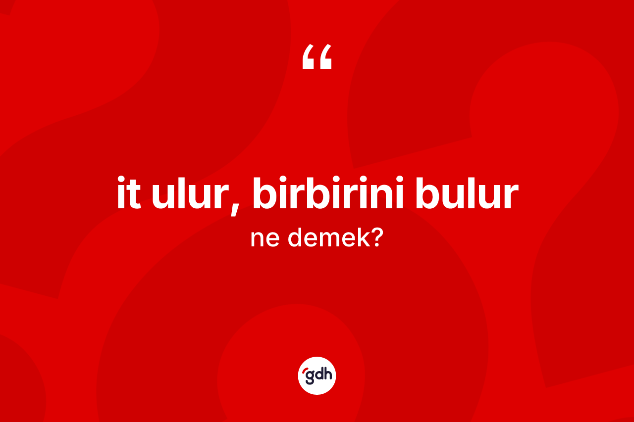 İt ulur, birbirini bulur ifadesinin tanımı nedir?