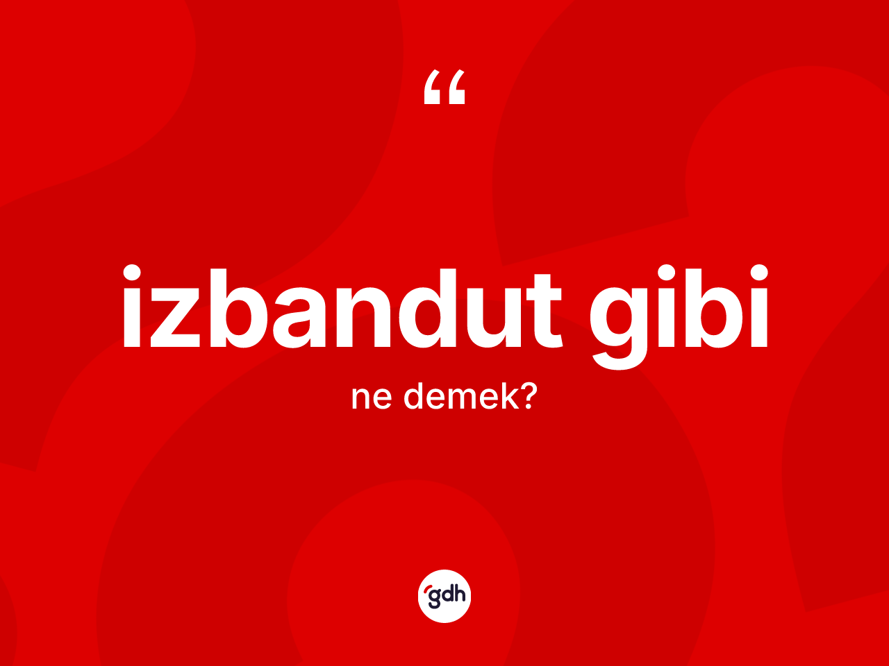 İzbandut gibi ifadesinin anlamı nedir? İzbandut gibi sözünün TDK'ya göre anlamı nedir?