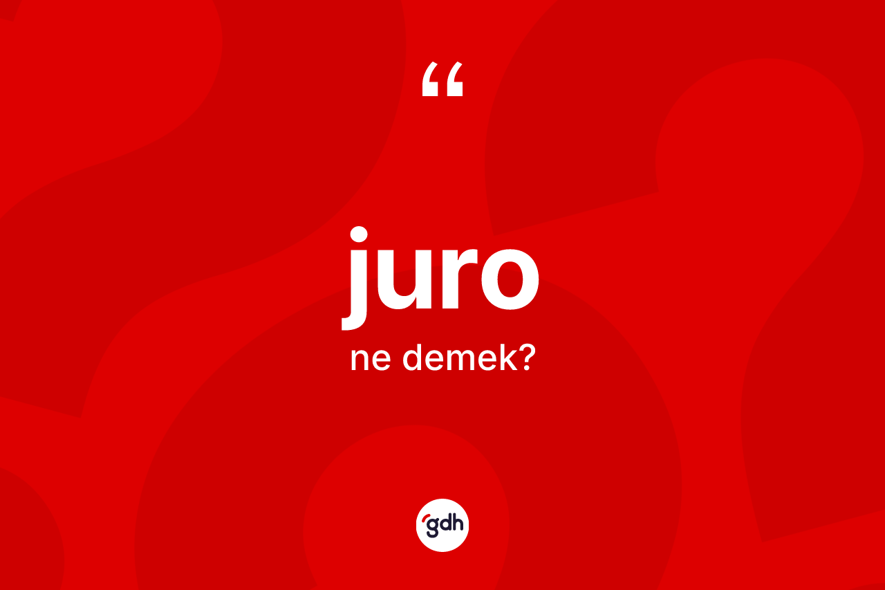 Juro nedir? Juronun sözlükteki anlamı nedir?