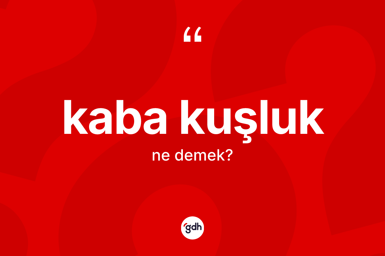 Kaba kuşluk kelimesinin tanımı nedir? Kaba kuşluğun TDK'ya göre anlamı nedir?