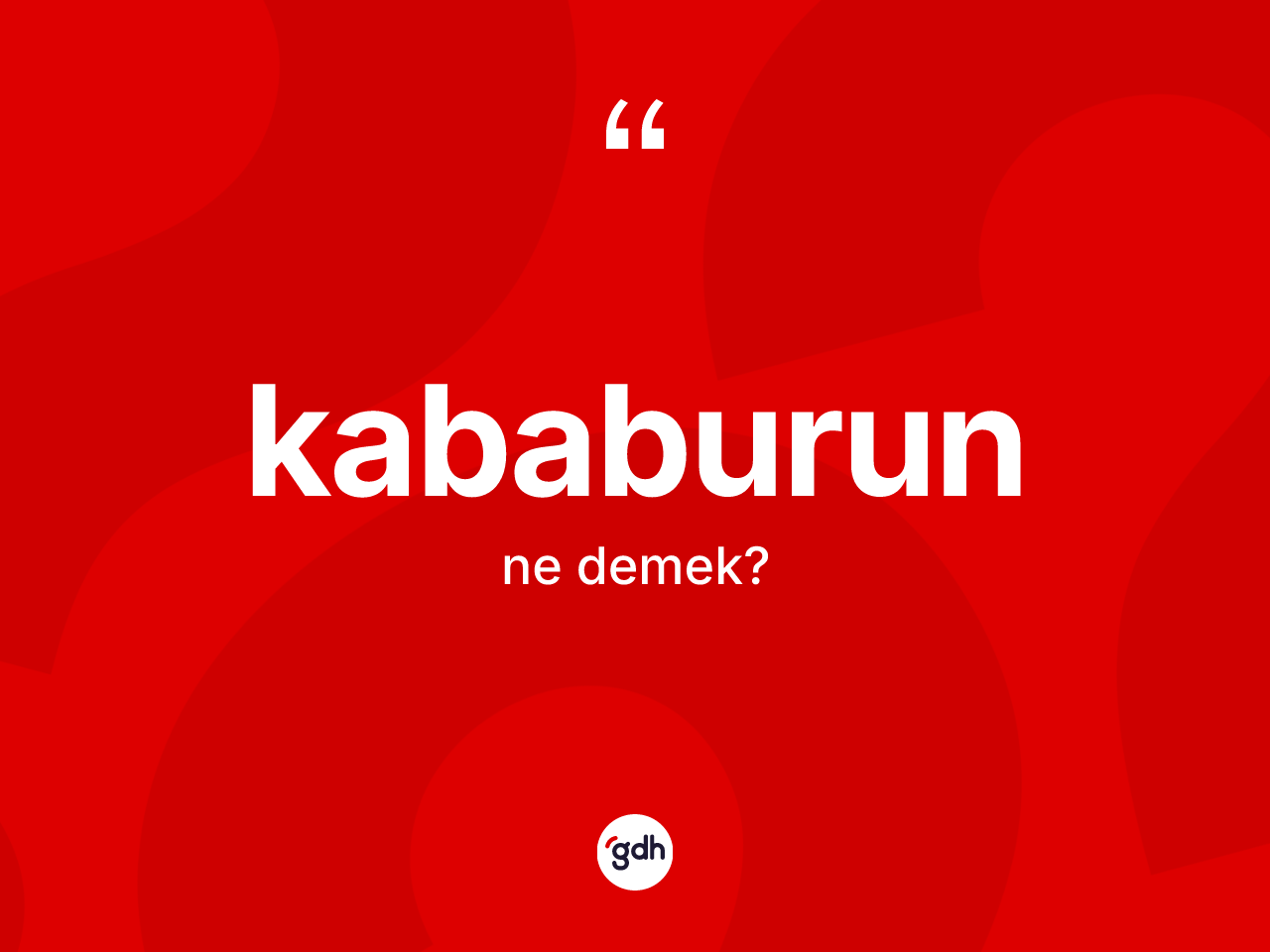 Kababurun ne demek? Kababurunun sözlükteki anlamı nedir?