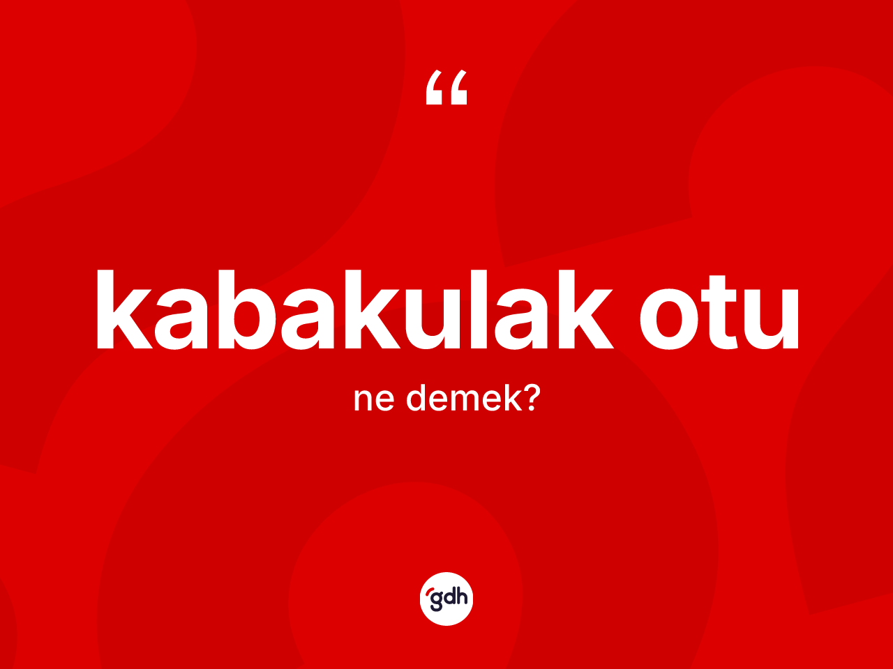 Kabakulak otu kelimesinin anlamı nedir? Kabakulak otunun kısaca tanımı nedir?
