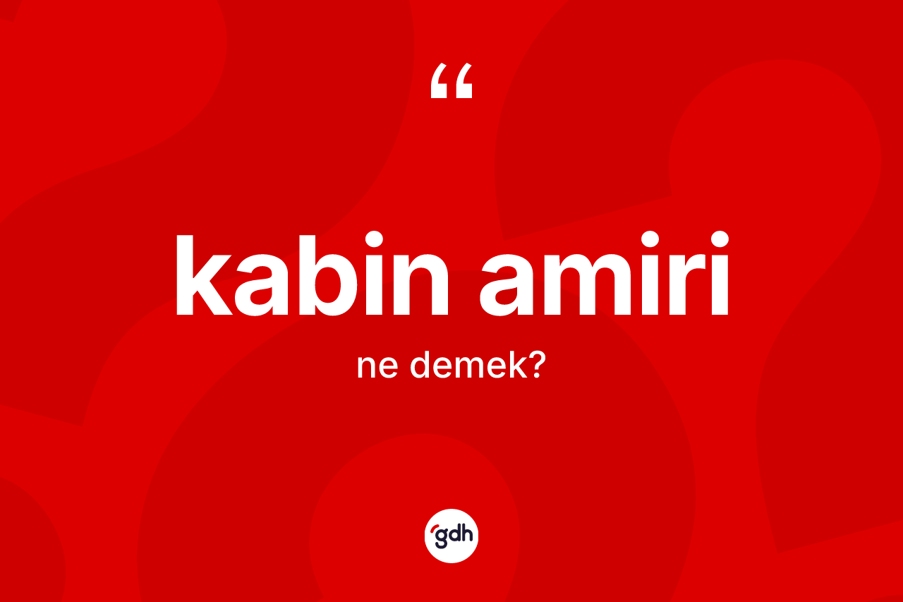Kabin amiri kelimesi ne anlama gelir? Kabin amirinin TDK'ya göre anlamı nedir?